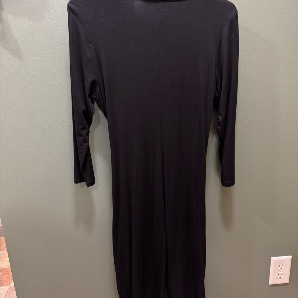 Karen Kane Black Asymmetrical Wrap Dress - Picture 2 of 3